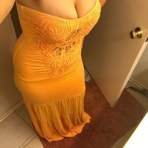 Sky Dresses - $300 SALE! Neon 🍣Creamsicle Sky Maxi Slinky Dress Sky Dresses - $300 SALE! Neon 🍣Creamsicle Sky Maxi Slinky Dress